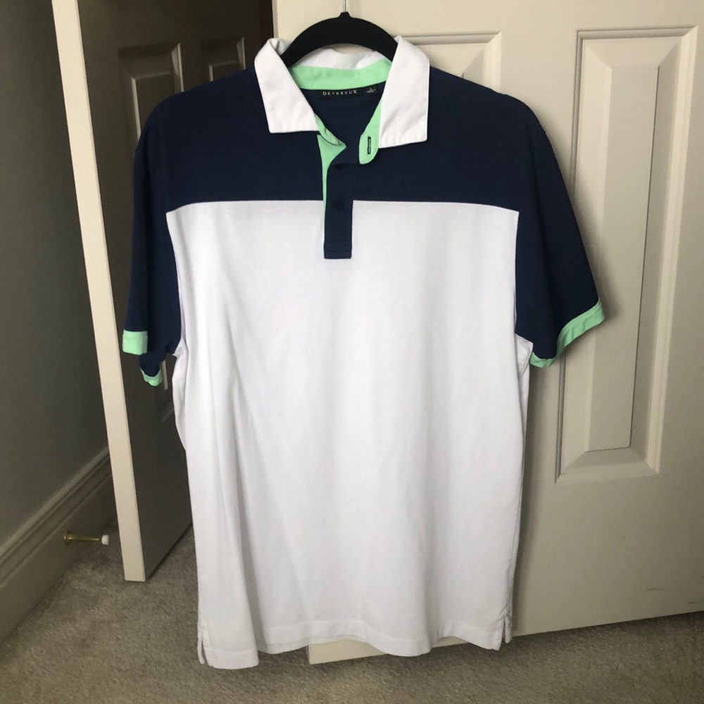 GUC Devereux Golf Polo Shirt L Navy Green White